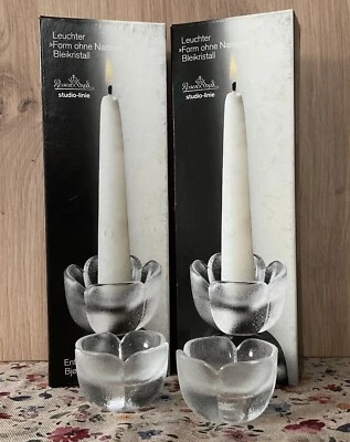 Rosenthal Kerzenständer Form Ohne Namen Glas Mit Kerze Set 2 Stück - Bild 1 von 4