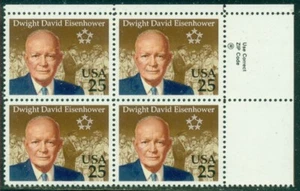 SCOTT # 2513 ZIP BLOCK, DWIGHT D. EISENHOWER, MINT, OG, NH, GREAT PRICE! - Picture 1 of 1