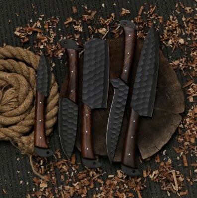 定制手工锻造碳钢专业厨师刀套装厨房刀 — 第 1/3 张图片