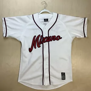 Mizuno Script Trikot weiß - LARGE - genäht genäht - SELTEN Baseball Teamwear SCHÖN - Bild 1 von 12