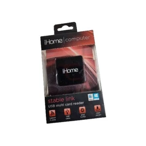 iHome Stable Link USB Multicard Reader IH-U201B Black Sealed - Picture 1 of 8
