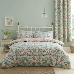 Catherine Lansfield Clarence Floral Reverse Bedroom Collection Natural/Green - Picture 1 of 42