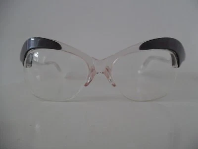 Vintage Ladies Oversize Pearly Grey/ White & Clear Cat Eye Glasses - Image 1 of 3