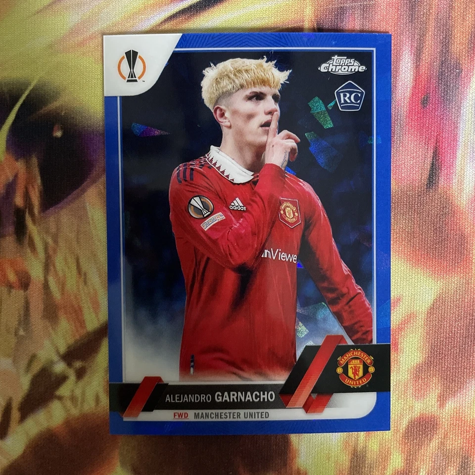 2022-23 Topps Chrome Sapphire UEFA Alejandro Garnacho Image Variation RC - Image 1 of 4