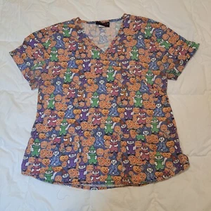 Halloween Cat Witches Pumpkins Melrose By May-Hill Uniforms Scrubs Womens Size L - Picture 1 of 12