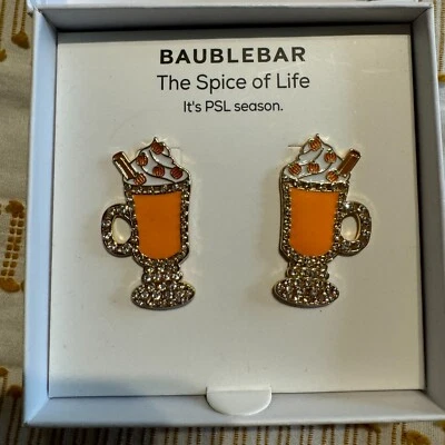 Pendientes Baublebar PSL Calabaza Especia de la Vida Latte Estrás Regalo Otoño Lindo NUEVO Foto 1 de 4