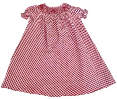 Vestido Strasburg Boutique Calado Rojo Guinga Niñas 3 Años Navidad San Valentín Foto 1 de 4