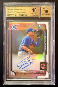 2015 Bowman Chrome Refractor Auto RC Gleyber Torres BGS 10/10 Pristine!! - Picture 1 of 3
