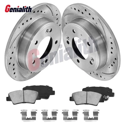 Rear Brake Rotors& Ceramic Brake Pads Kit for Hyundai Elantra Coupe 2013-2014 — 第 1/4 张图片