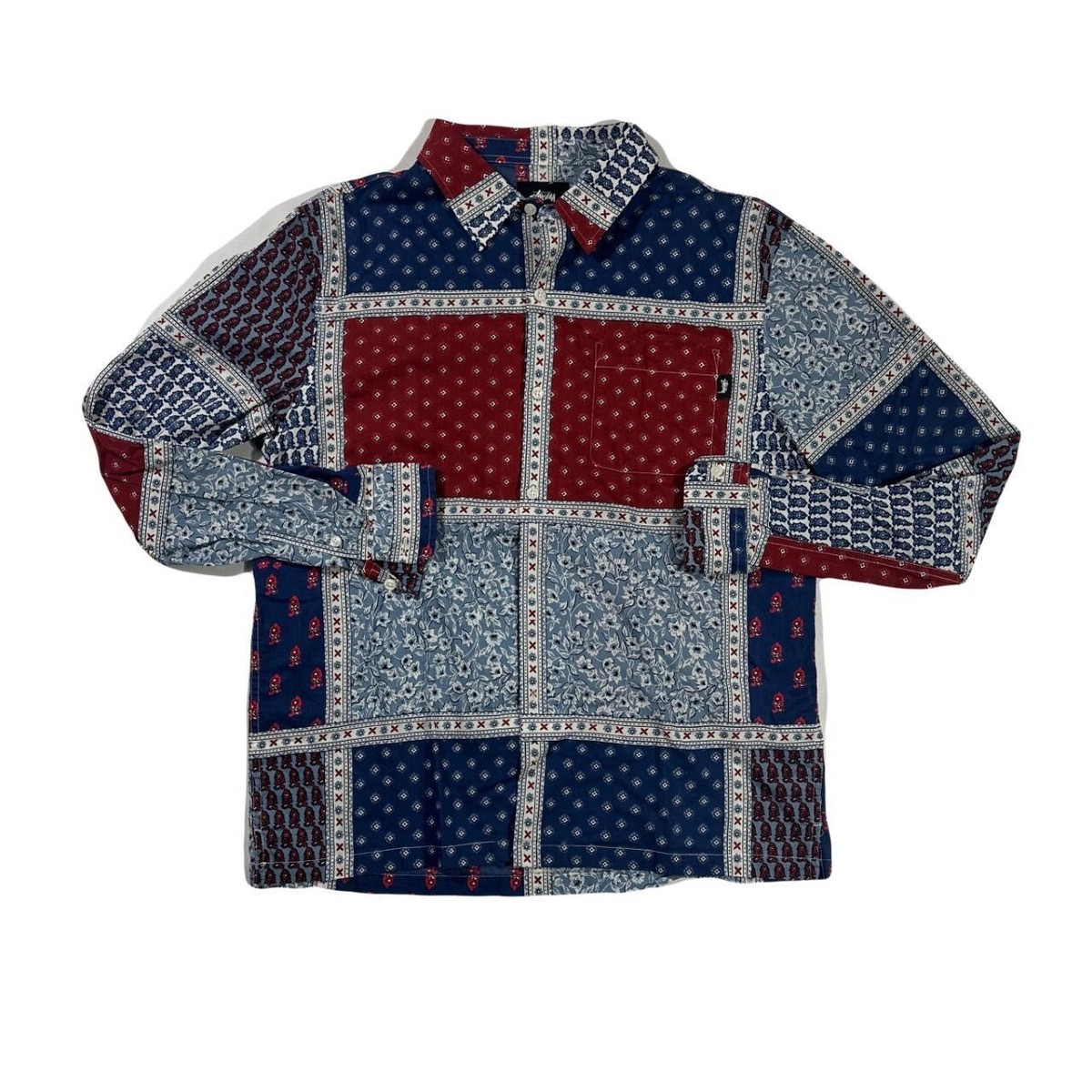 Stussy Paisley Button-Up Casual Button-Down Shirts for Men Stussy Paisley Button-Up Casual Button-Down Shirts for Men