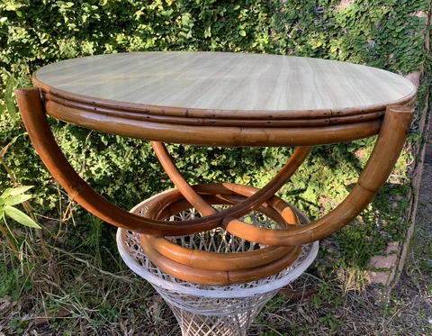 Vintage 1950s Rattan Coffee Table Cover
