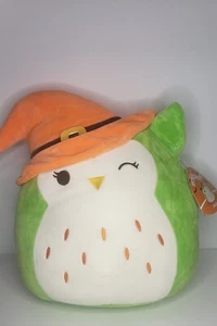 Squishmallow Adler die grüne Eule mit Hexenhut Halloween 12"" 2022 Kellytoy NEU - Bild 1 von 4