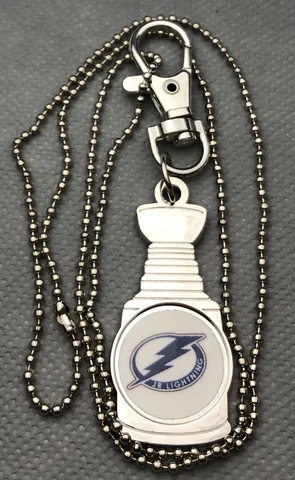 Tampa Bay JR Lighting StanleyCup Hockey Necklace Pendant 24” Team Award Cover