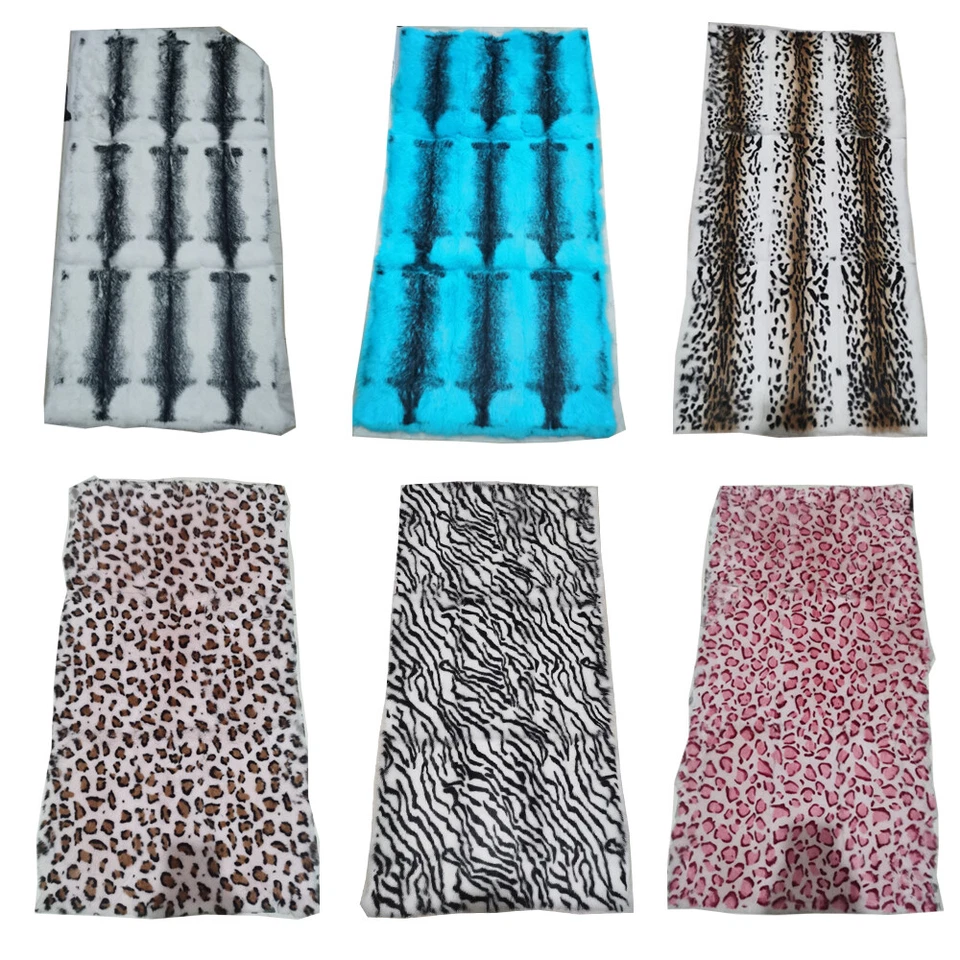 Real Rabbit Skin Throw Blanket Fur Rugs Warm Soft Couch Chair Cover 50x100cm - Image 1 of 4