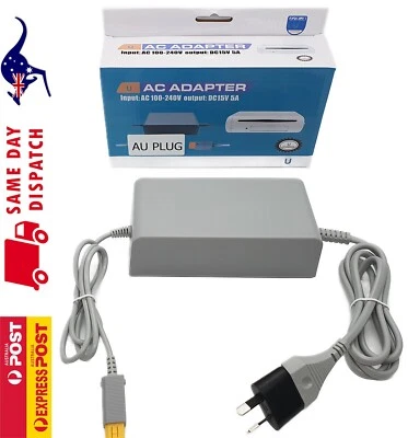 AC POWER SUPPLY for Nintendo Wii U CONSOLE AU Plug Replacement Lead Cord Cable - Image 1 of 4