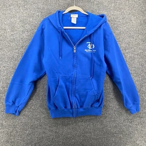 Walt Disney World Sweater Womens Size M Full Zip Blue Back Graphic Hoodie Hooded - Picture 1 of 10