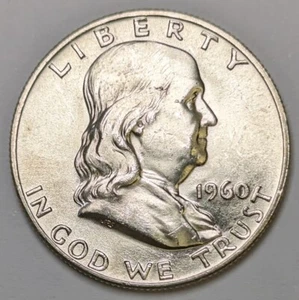Medio dólar de plata Franklin 1960 D sin circular - Imagen 1 de 3