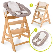 Hauck Alpha Plus Baby Hochstuhl Set 4 tlg. Newborn Set ab Geburt nutzbar Natur