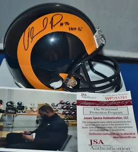 ORLANDO PACE AUTOGRAPHED THROWBACK MINI HELMET ST LOUIS RAMS HOF 2016 JSA - Picture 1 of 6