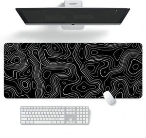 Topographic Contour Gaming Mouse Pad -YueME Extended XXL Geographic Map Lines - Picture 1 of 6