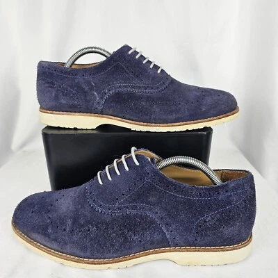 Brooks Brothers Red Fleece Casual Oxford Dress Shoes Navy Blue Suede Mens 9 D - Image 1 of 4