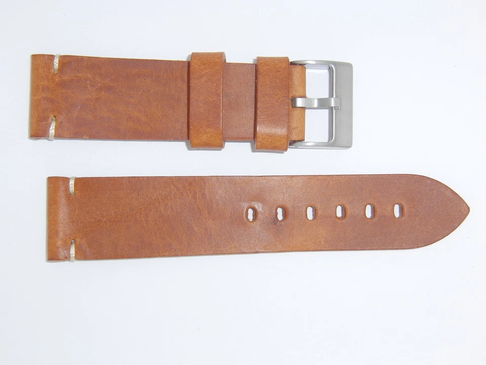 Correa de reloj de cuero genuino vintage ColaReb Italia 24 mm marrón coñac SIENA Foto 1 de 3