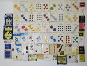 Vtg Sewing Buttons On Cards Luckyday & Assorted Lot - Picture 1 of 1