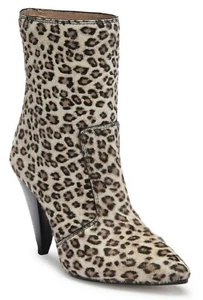 Stuart Weitzman Atomic West Bootie Women's Calf Fur Boots Leopard Print Size 7.5 - Picture 1 of 6