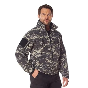 Black & Gray Subdued Urban Digital Special Ops Softshell Tactical Jacket Coat - Picture 1 of 6