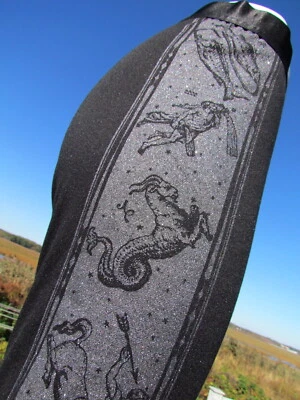 NUEVO S VIUDA Zodiaco Leggings Negro Brillo Astrología Horóscopo Magia Gótico EE. UU. Foto 1 de 4