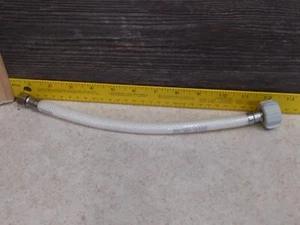 White Braided PVC Toilet Supply Line 3/8" Comp. X 7/8" Ballcock X 12" New - Picture 1 of 5