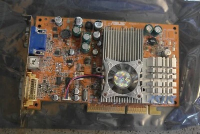 ASUS A9600XT Ati Radeon 9600 XT 128 MB AGP DVI A-video VGA graphics card - Image 1 of 4