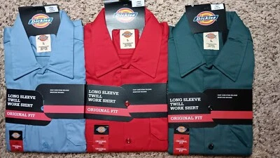 Brand New mens dickies long-sleeve twill work shirt /shirts Lot Of 3 - Image 1 of 4