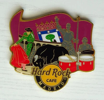 Magnet Hard Rock Cafe Madrid Alternative City View Stierkampf Flagge NEU