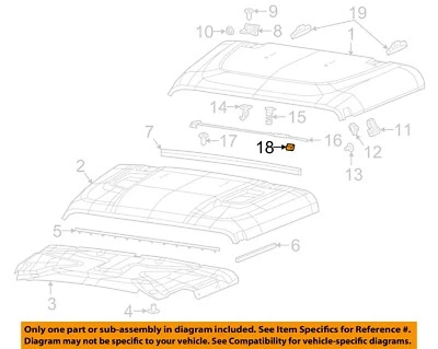 Componentes de capô gladiador CHRYSLER OEM 18-23 - Clipe de haste de suporte 68294220AC - Imagem 1 de 2