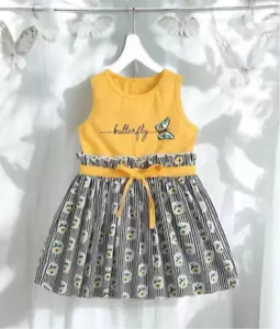 Butterfly Dress | Baby Girl Yellow Floral Outfit - Picture 1 of 9