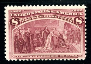 USAstamps Unused FVF US 1893 Columbian Restored to Favor Scott 236 OG MNH - Picture 1 of 2