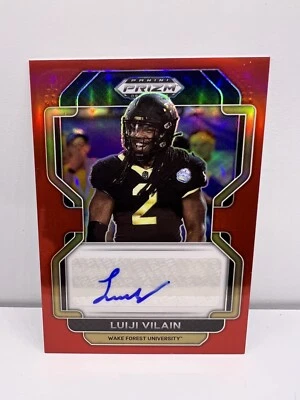 2023 Panini Prizm Draft Picks - Luiji Vilain Red Prizm Auto Wake Forest 009/199 - Image 1 of 3