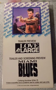 Miami Blues - Promo Screener VHS - +Love At LArge Preview - Alec Baldwin - Picture 1 of 3
