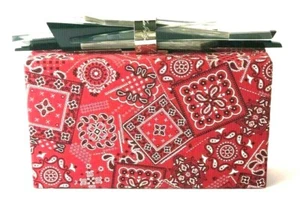 EDIE PARKER PAISLEY RED/WHITE CLUTCH BAG BEAUTIFUL & RARE DESIGN - Picture 1 of 5