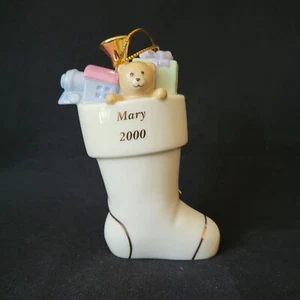 Neu im Karton Lenox My Christmas Wishes personalisiert "Maria 2000" Strumpf Ornament - Bild 1 von 8