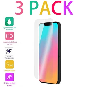 iPhone 14 13 12 11 Pro Max XR X XS MAX SE2 Screen Protector Tempered Glass 3PCS - Picture 1 of 12