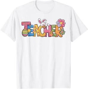 Easter Teacher Bunny Ears Teacher Life Easter Day Egg Women T-Shirt - Picture 1 of 5