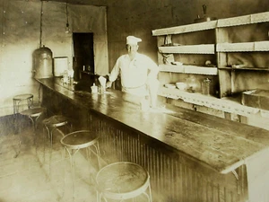 Chef Cook Restaurant Cabinet Photo Rustic Lunch Counter Water Cooler 1910-20s - Picture 1 of 4