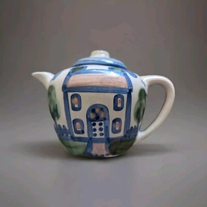 Vintage M.A. Hadley HOUSE Pattern Teapot Retired EUC 9" Spout To Handle - Picture 1 of 7