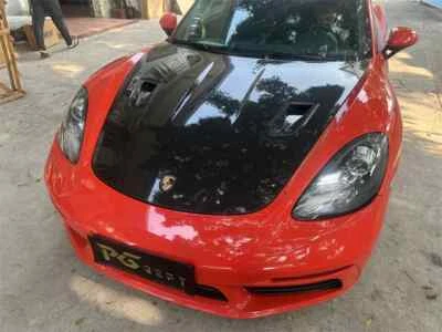 Capó de fibra de carbono estilo RS para capó de motor de fibra de carbono Porsche Boxster 718 Foto 1 de 4