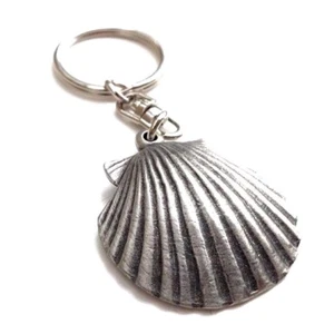 Schlüsselanhänger Muschelmuschel Handarbeit aus englischem Zinn + Geschenktüte  - Bild 1 von 3