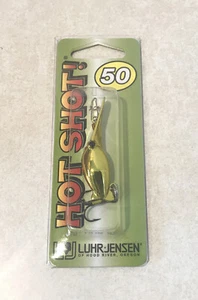 LUHR JENSEN HOT SHOT SIZE 50 METALLIC GOLD NO RATTLE FISHING TROLL PLUG LURE NEW - Picture 1 of 5
