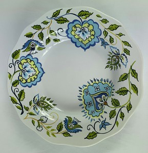Longaberger Pottery Earth & Sky Serving Bowl Round 13 1/2" Stoneware Cottagecore