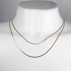 14K Polierte Gelbgold Flache Kobra Fancy Kette Halskette 30 Zoll lang Feinschichtung - Bild 1 von 8